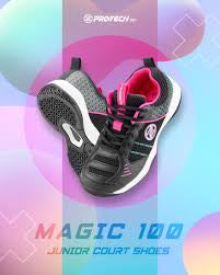 PROTECH MAGIC 100 JUNIOR BADMINTON SHOES (BLACK)