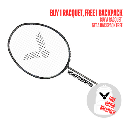 VICTOR JETSPEED S T1 PRO (BLACK) (JS-T1 PRO) BADMINTON RACQUET