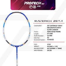 PROTECH MAVERICK ZETA 4U (BLUE/WHITE) BADMINTON RACQUET