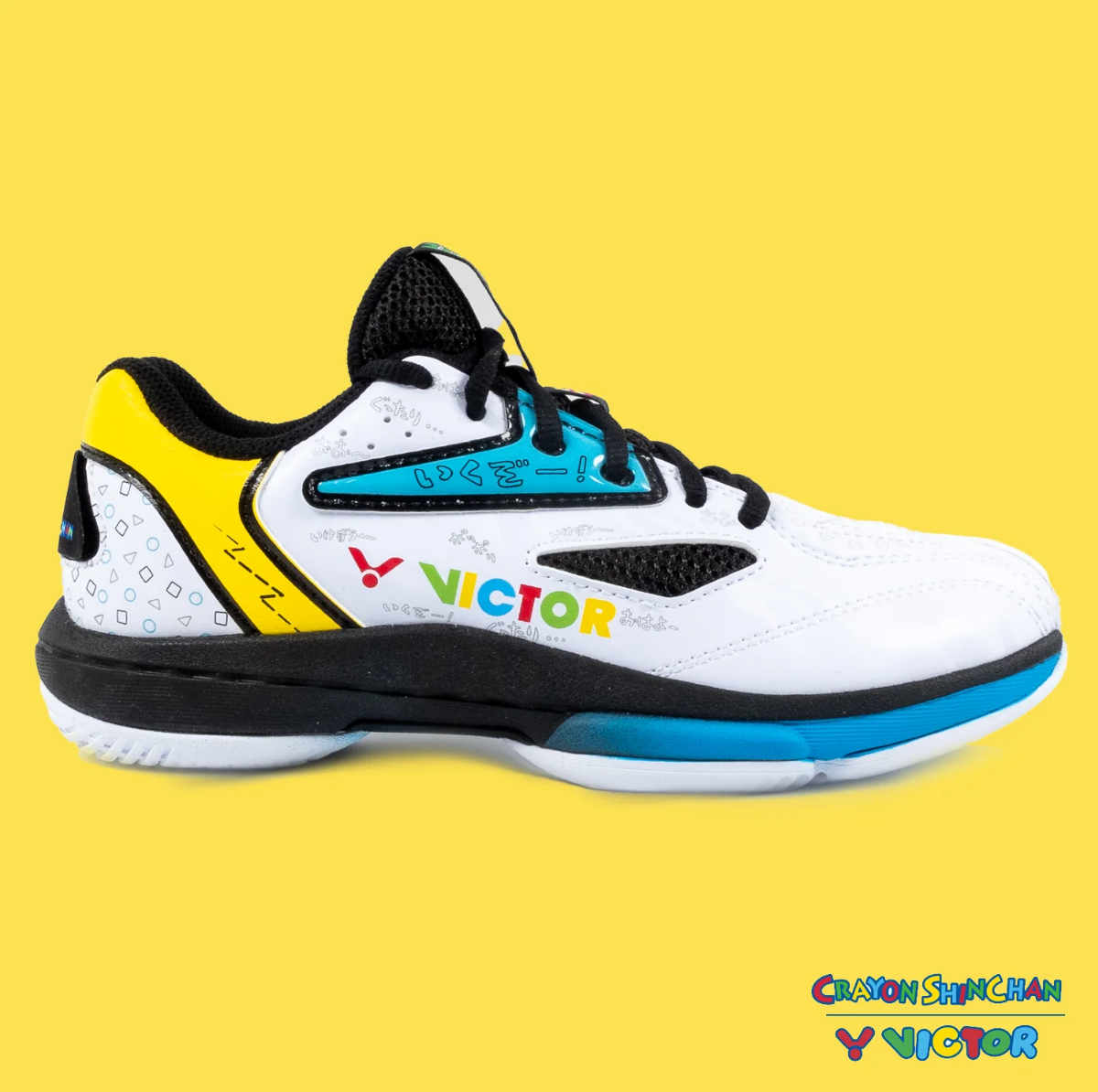 VICTOR X CRAYON SHINCHAN JUNIOR A39JRCS (AC) BADMINTON SHOES (WHITE/BLACK)