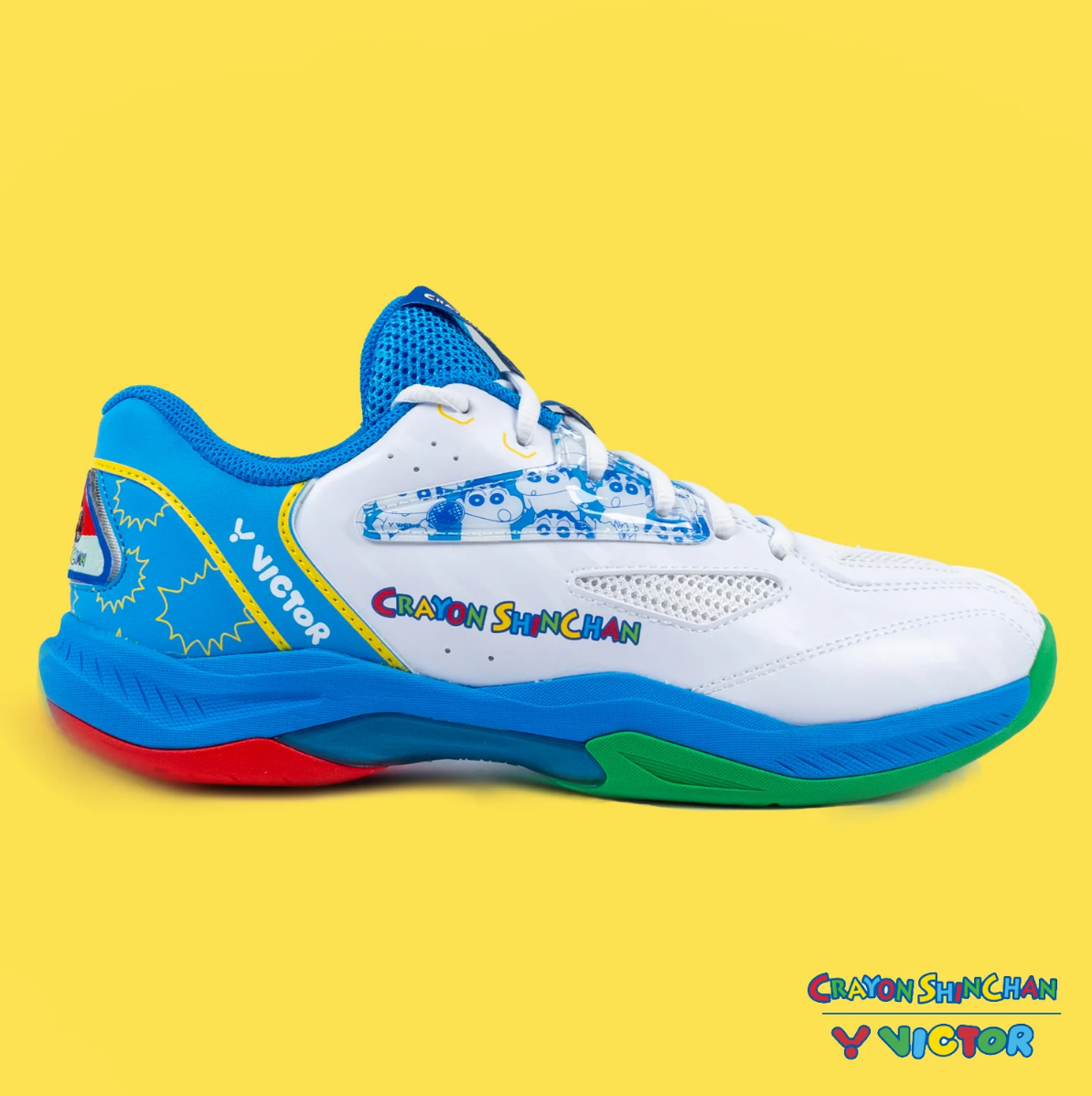 VICTOR X CRAYON SHINCHAN A39CS (AF) BADMINTON SHOES (WHITE/ BRILLIANT BLUE)