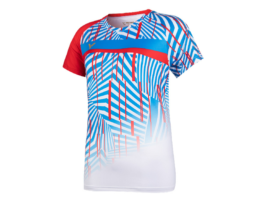 VICTOR T-11003A BADMINTON SHIRT (RED/WHITE)