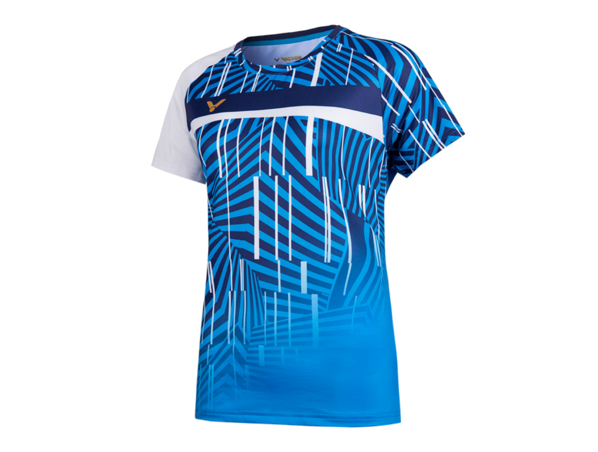 VICTOR T-11003M BADMINTON SHIRT (BLUE/WHITE)