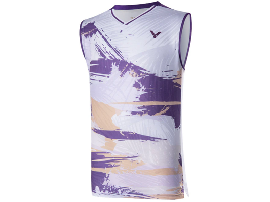 VICTOR X TAI TZU YING T-35001J SLEEVELESS BADMINTON SHIRT (LILAC/WHITE)