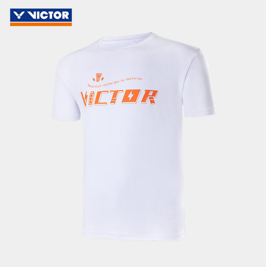 VICTOR T-35009A BADMINTON SHIRT (WHITE/ORANGE)