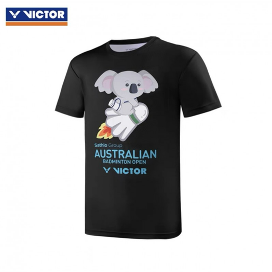 VICTOR AUSTRALIAN BADMINTON OPEN KOALA T-ABO24C BADMINTON SHIRT (BLACK)