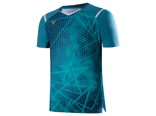 VICTOR TOURNAMENT T-40001M BADMINTON SHIRT (AQUA BLUE)