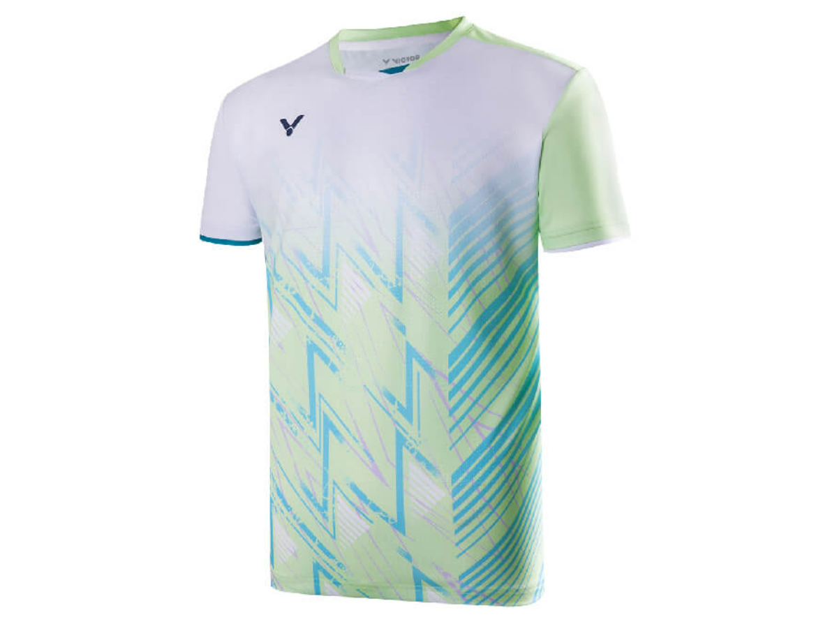 VICTOR T-40008G BADMINTON SHIRT (GREEN/WHITE)