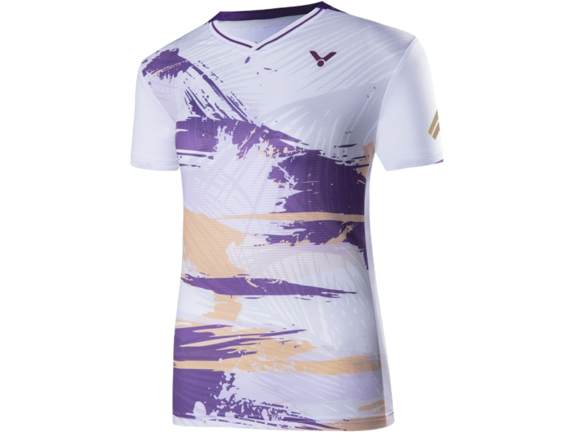 VICTOR X TAI TZU YING T-36000J TOURNAMENT SERIES BADMINTON SHIRT WOMAN (WHITE/LILAC) )