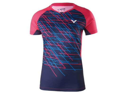 VICTOR T-90010Q BADMINTON SHIRT (ROSE RED)