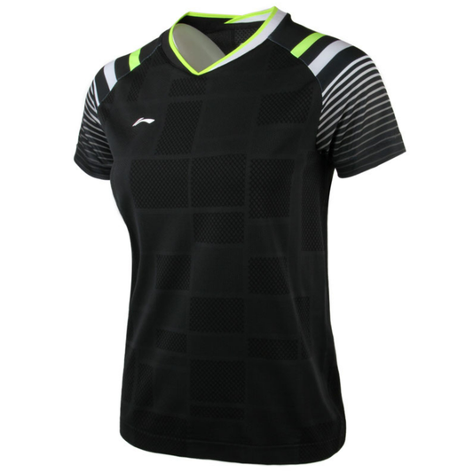 LINING COMPETITION BADMINTON SHIRT AAYQ118-2 WOMAN (BLACK)