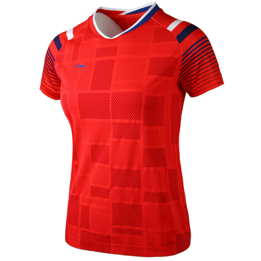 LINING COMPETITION BADMINTON SHIRT AAYQ118-3 WOMAN (RED)