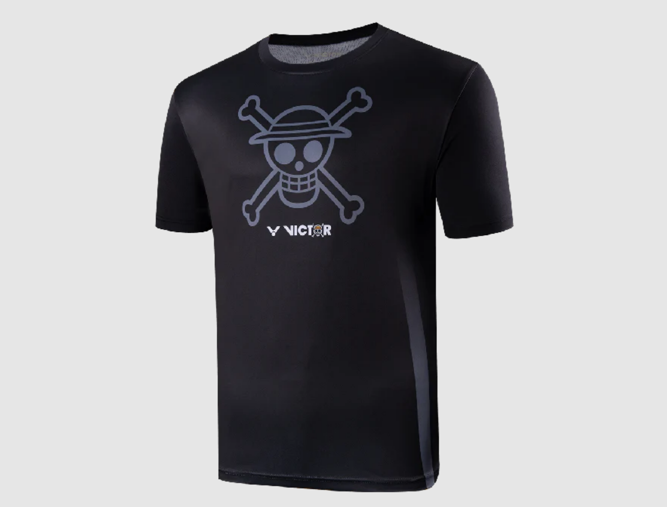 VICTOR X ONE PIECE LUFFY SKULL BADMINTON SHIRT T-OP2C (BLACK)