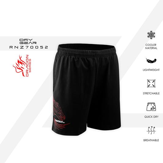 PROTECH DRAGON SERIES QUICK DRY TRAINING SHORTS- UNISEX (RNZ-70052) (BLACK)