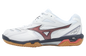 MIZUNO WAVE FANG PRO 71GA210085 BADMINTON SHOES (WHITE/BARITONE BLUE/CALYPSO CORAL)